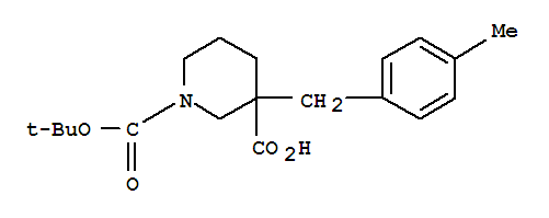 1-[(Tert-butyl)oxycarbonyl]-3-(4-methylbenzyl)piperidine-3-carboxylic acid Structure,887344-23-2Structure