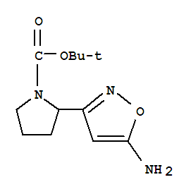 2-(5-氨基-3-异噁唑)-吡咯烷-1-羧酸叔丁酯结构式_887586-28-9结构式