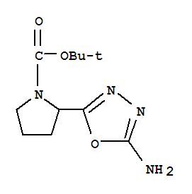 2-(5-氨基-[1,3,4]噁二唑-2-基)-吡咯烷-1-羧酸叔丁酯结构式_887587-93-1结构式