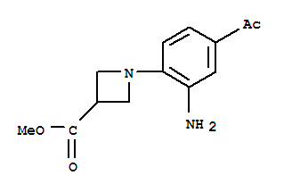 1-(4-乙酰基-2-氨基苯基)-氮杂丁烷-3-羧酸甲酯结构式_887596-08-9结构式