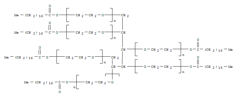 Α-氢-Ω-(1-氧代十八烷基)聚氧乙烯D-葡糖醇醚结构式_9011-29-4结构式