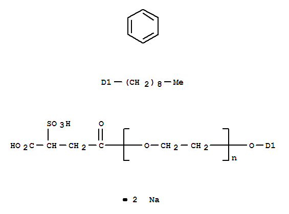 alpha-(3-羧基-1-氧代-3-磺基丙基)-omega-(壬基苯氧基)-聚乙二醇钠盐(1:2)结构式_9040-38-4结构式