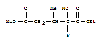 (9ci)-2-氰基-2-氟-3-甲基戊二酸-1-乙基-5-甲酯结构式_90428-57-2结构式