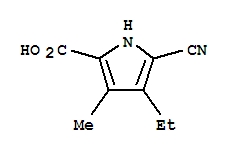 (9ci)-5-氰基-4-乙基-3-甲基-1H-吡咯-2-羧酸结构式_942-74-5结构式