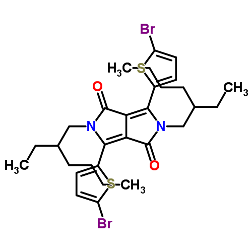 3,6-双(5-溴噻吩-2-基)-2,5-双(2-乙基己基)吡咯并[3,4-c]吡咯-1,4(2H,5h)-二酮结构式_1000623-95-9结构式