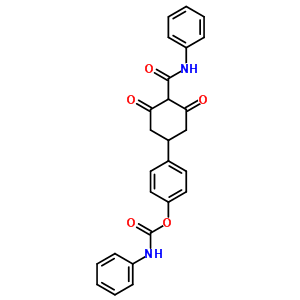 Cyclohexanecarboxamide,2,6-dioxo-n-phenyl-4-[4-[[(phenylamino)carbonyl]oxy]phenyl]- Structure,10223-91-3Structure