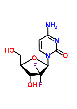 4-氨基-1-(2-脱氧-2,2-二氟呋喃戊糖基)-2(1H)-嘧啶酮结构式_103882-85-5结构式