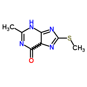 6H-purin-6-one,1,9-dihydro-2-methyl-8-(methylthio)- Structure,10535-00-9Structure