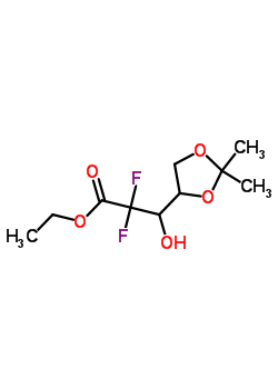 Pentonic acid, 2-deoxy-2,2-difluoro-4,5-o-(1-methylethylidene)-, ethyl ester Structure,114420-06-3Structure