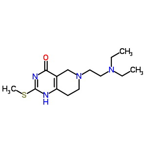 6-[2-(二乙基氨基)乙基]-5,6,7,8-四氢-2-(甲基硫代)-吡啶并[4,3-d]嘧啶-4(3h)-酮结构式_1154-75-2结构式