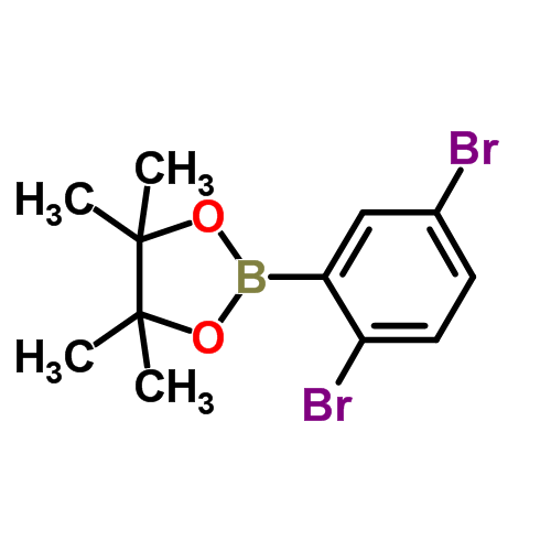 2-(2,5-二溴苯基)-4,4,5,5-四甲基-1,3,2-二噁硼烷结构式_1256781-64-2结构式