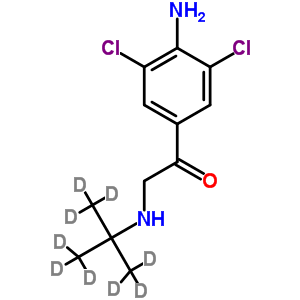 1-(4-氨基-3,5-二氯-苯基)-2-叔-丁基-d9-氨基-乙酮结构式_129138-59-6结构式