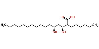 (2S,3s,5s)-2-hexyl-3,5-dihydroxyhexadecanoic acid Structure,130793-30-5Structure