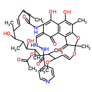 3-(异烟酰亚肼基甲基)利福霉素结构式_13292-53-0结构式