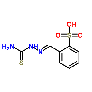 Benzenesulfonic acid,2-[[2-(aminothioxomethyl)hydrazinylidene]methyl]-, sodium salt (1:1) Structure,13456-62-7Structure