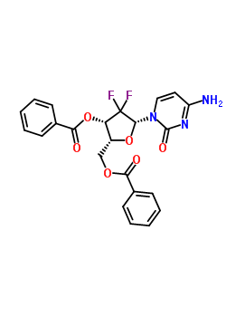 4-氨基-1-(3,5-二-O-苯甲酰基-2-脱氧-2,2-二氟呋喃戊糖基)-2(1H)-嘧啶酮结构式_134790-40-2结构式