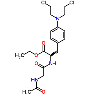 Ethyl 2-[(2-acetamidoacetyl)amino]-3-[4-[bis(2-chloroethyl)amino]phenyl]propanoate Structure,13555-19-6Structure