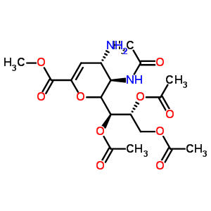 5-(Acetylamino)-4-amino-2,6-anhydro-3,4,5-trideoxy-d-glycero-d-galacto-non-2-enonic acid methyl ester 7,8,9-triacetate Structure,139110-70-6Structure