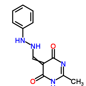 5-Pyrimidinecarboxaldehyde,1,6-dihydro-4-hydroxy-2-methyl-6-oxo-, 5-(2-phenylhydrazone) Structure,14160-86-2Structure