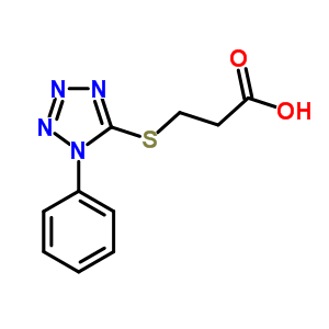 3-[(1-苯基-1H-四唑-5-基)硫代]丙酸结构式_1437-67-8结构式