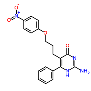 4(3H)-pyrimidinone,2-amino-5-[3-(4-nitrophenoxy)propyl]-6-phenyl- Structure,14937-56-5Structure