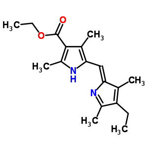 2H-pyrrole-4-carboxylicacid, 2-[(4-ethyl-3,5-dimethyl-1h-pyrrol-2-yl)methylene]-3,5-dimethyl-, ethylester, hydrobromide (1:1) Structure,15536-59-1Structure