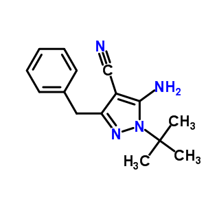 5-氨基-1-叔丁基-3-苯基甲基-4-氰基吡唑结构式_158001-18-4结构式