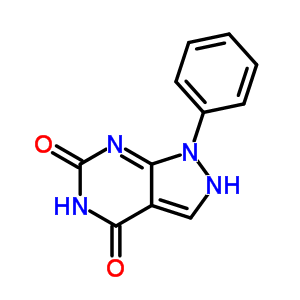 1H-pyrazolo[3,4-d]pyrimidine-4,6(5h,7h)-dione,1-phenyl- Structure,15973-83-8Structure