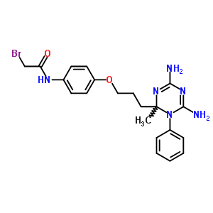 Acetamide,2-bromo-n-[4-[3-(4,6-diamino-1,2-dihydro-2-methyl-1-phenyl-1,3,5-triazin-2-yl)propoxy]phenyl]-,hydrochloride (1:1) Structure,16287-61-9Structure