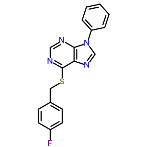 9H-purine,6-[[(4-fluorophenyl)methyl]thio]-9-phenyl- Structure,1652-70-6Structure