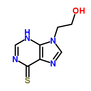 6H-purine-6-thione,1,9-dihydro-9-(2-hydroxyethyl)- Structure,1670-68-4Structure