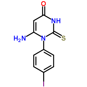 4(1H)-pyrimidinone,6-amino-2,3-dihydro-1-(4-iodophenyl)-2-thioxo- Structure,16837-13-1Structure