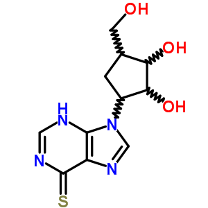 6H-purine-6-thione,9-[(1s,2r,3s,4s)-2,3-dihydroxy-4-(hydroxymethyl)cyclopentyl]-1,9-dihydro- Structure,16976-09-3Structure