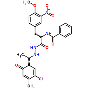 2-Propenoic acid,2-(benzoylamino)-3-(4-methoxy-3-nitrophenyl)-,2-[1-(5-chloro-2-hydroxy-4-methylphenyl)ethylidene]hydrazide Structure,17178-82-4Structure