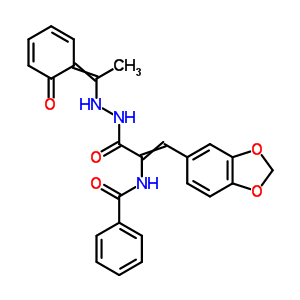 N-[2-苯并[1,3]二氧代l-5-基-1-[[1-(6-氧代-1-环己二烯-2,4-基)乙基氨基]氨基甲酰]乙烯]苯甲酰胺结构式_17234-52-5结构式