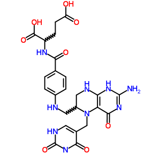 2-[[4-[[2-Amino-5-[(2,4-dioxo-1h-pyrimidin-5-yl)methyl]-4-oxo-1,6,7,8-tetrahydropteridin-6-yl]methylamino]benzoyl]amino]pentanedioic acid Structure,17360-18-8Structure