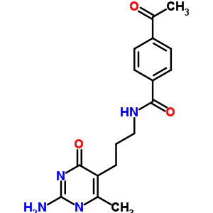 4-乙酰基-N-[3-(2-氨基-4-甲基-6-氧代-3H-嘧啶-5-基)丙基]苯甲酰胺结构式_17414-98-1结构式