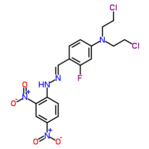 Benzaldehyde,4-[bis(2-chloroethyl)amino]-2-fluoro-, 2-(2,4-dinitrophenyl)hydrazone Structure,1744-53-2Structure