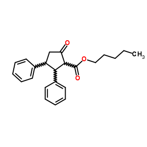 Cyclopentanecarboxylic acid, 5-oxo-2,3-diphenyl-, pentyl ester Structure,1772-57-2Structure