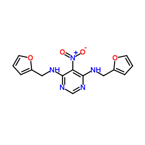 N4,N6-双(2-呋喃甲基)-5-硝基-4,6-嘧啶二胺结构式_17801-44-4结构式