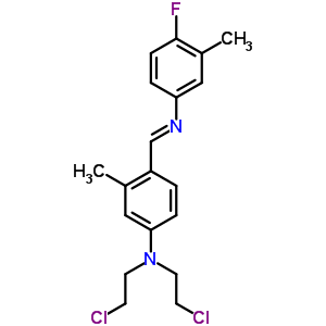 Benzenamine,n,n-bis(2-chloroethyl)-4-[[(4-fluoro-3-methylphenyl)imino]methyl]-3-methyl- Structure,1814-59-1Structure