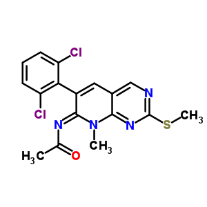 N-[6-(2,6-dichlorophenyl)-8-methyl-2-(methylthio)pyrido[2,3-d]pyrimidin-7(8h)-ylidene]acetamide Structure,185039-37-6Structure