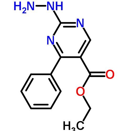 Ethyl 2-hydrazinyl-4-phenylpyrimidine-5-carboxylate Structure,188936-37-0Structure