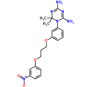 6,6-Dimethyl-1-[3-[3-(3-nitrophenoxy)propoxy]phenyl]-1,3,5-triazine-2,4-diamine Structure,19157-96-1Structure