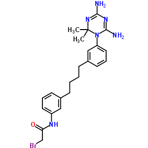 2-溴-n-[3-[4-[3-(4,6-二氨基-2,2-二甲基-1,3,5-噻嗪-1-基)苯基]丁基]苯基]乙酰胺结构式_19158-04-4结构式