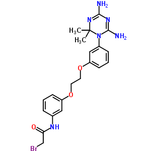 Acetamide,2-bromo-n-[3-[2-[3-(4,6-diamino-2,2-dimethyl-1,3,5-triazin-1(2h)-yl)phenoxy]ethoxy]phenyl]-,hydrochloride (1:1) Structure,19159-80-9Structure