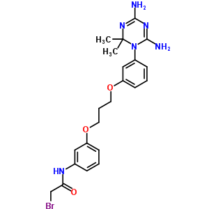 2-溴-n-[3-[3-[3-(4,6-二氨基-2,2-二甲基-1,3,5-噻嗪-1-基)苯氧基]丙氧基]苯基]乙酰胺结构式_19159-83-2结构式