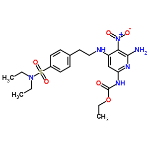 Ethyl n-[6-amino-4-[2-[4-(diethylsulfamoyl)phenyl]ethylamino]-5-nitro-pyridin-2-yl]carbamate Structure,19270-37-2Structure