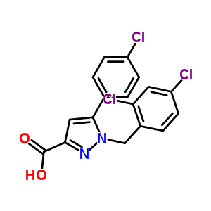 1-(2,4-Dichlorobenzyl)-5-(4-chlorophenyl)-1h-pyrazole-3-carboxylic acid Structure,192701-96-5Structure