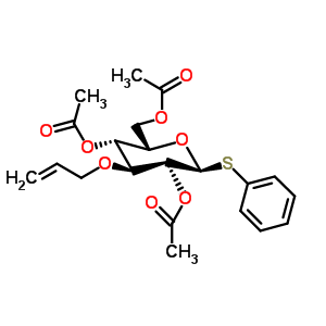 苯基 2,4,6-三-O-乙酰基-3-邻烯丙基-1-硫代-beta-D-吡喃葡萄糖苷结构式_197005-22-4结构式